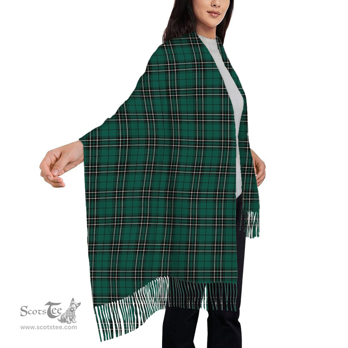 ScotsTee Shop Scottish MacLean of Duart Hunting Modern Solf Tartan Plaid Tassel Winter Scarf
