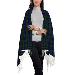 ScotsTee Shop Scottish Urquhart White Line Solf Tartan Plaid Tassel Winter Scarf