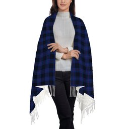 ScotsTee Shop Scottish MacKay Blue Modern Solf Tartan Plaid Tassel Winter Scarf