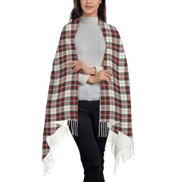 ScotsTee Shop Scottish MacLean Dress Modern Solf Tartan Plaid Tassel Winter Scarf