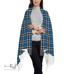 ScotsTee Shop Scottish Thomson Dress Blue Modern Solf Tartan Plaid Tassel Winter Scarf