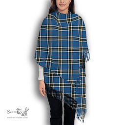 ScotsTee Shop Scottish Thomson Dress Blue Modern Solf Tartan Plaid Tassel Winter Scarf
