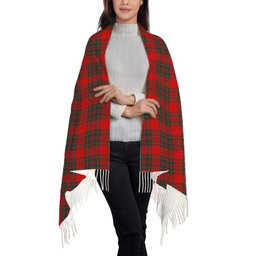 ScotsTee Shop Scottish McIntosh Red Modern Solf Tartan Plaid Tassel Winter Scarf