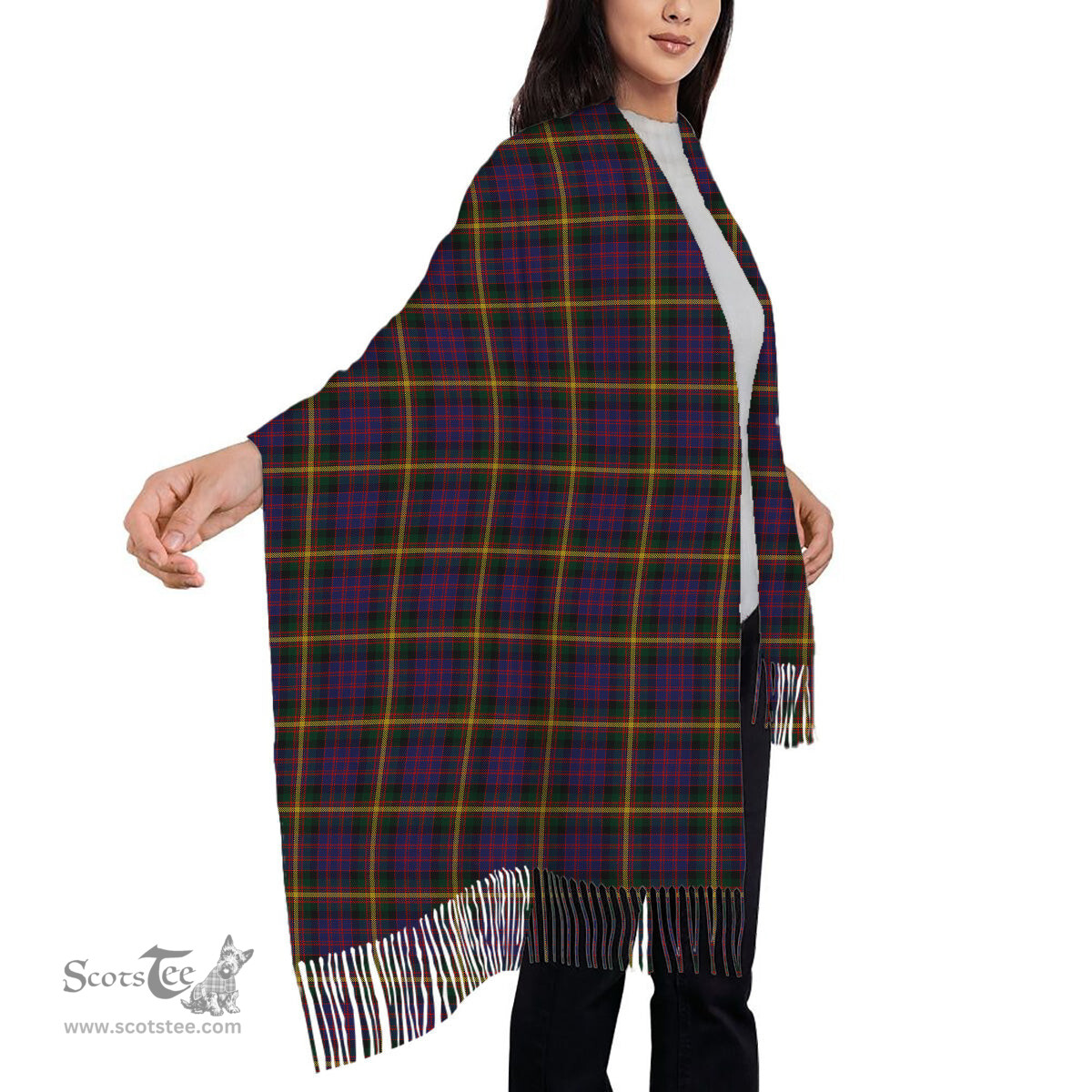 ScotsTee Shop Scottish MacSporran Solf Tartan Plaid Tassel Winter Scarf