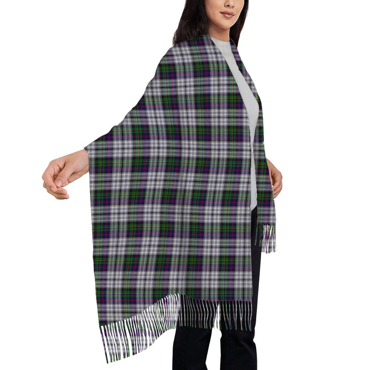 ScotsTee Shop Scottish Malcolm Dress Lochcarron 2005 Solf Tartan Plaid Tassel Winter Scarf