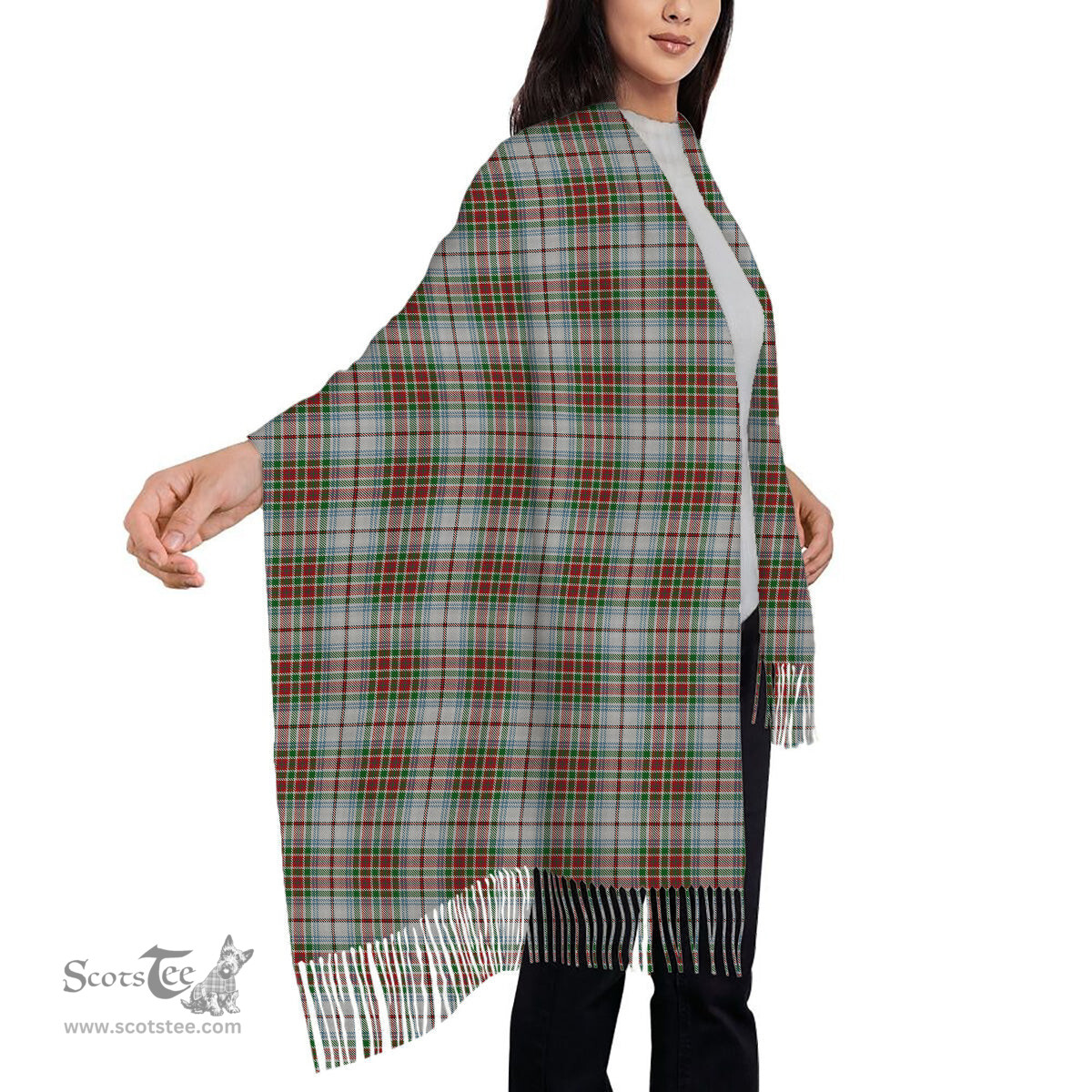 ScotsTee Shop Scottish MacBean Dress Solf Tartan Plaid Tassel Winter Scarf