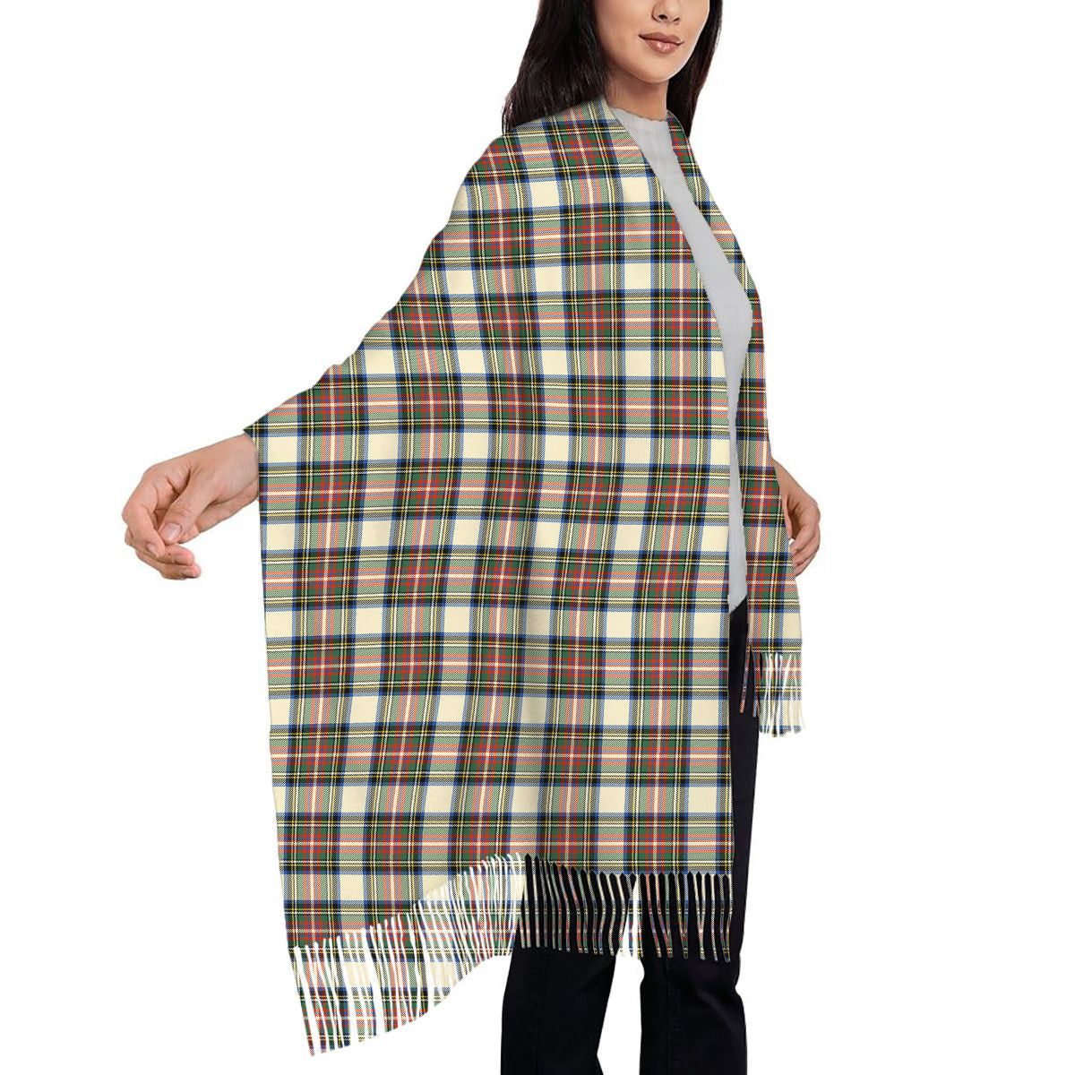 ScotsTee Shop Scottish Stewart Dress Ancient SC Solf Tartan Plaid Tassel Winter Scarf