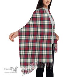 ScotsTee Shop Scottish Rose Dress Modern Solf Tartan Plaid Tassel Winter Scarf