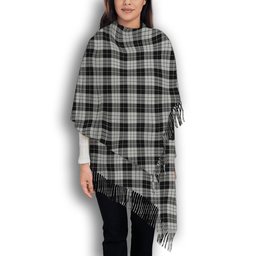 ScotsTee Shop Scottish MacLeod Black and White Solf Tartan Plaid Tassel Winter Scarf