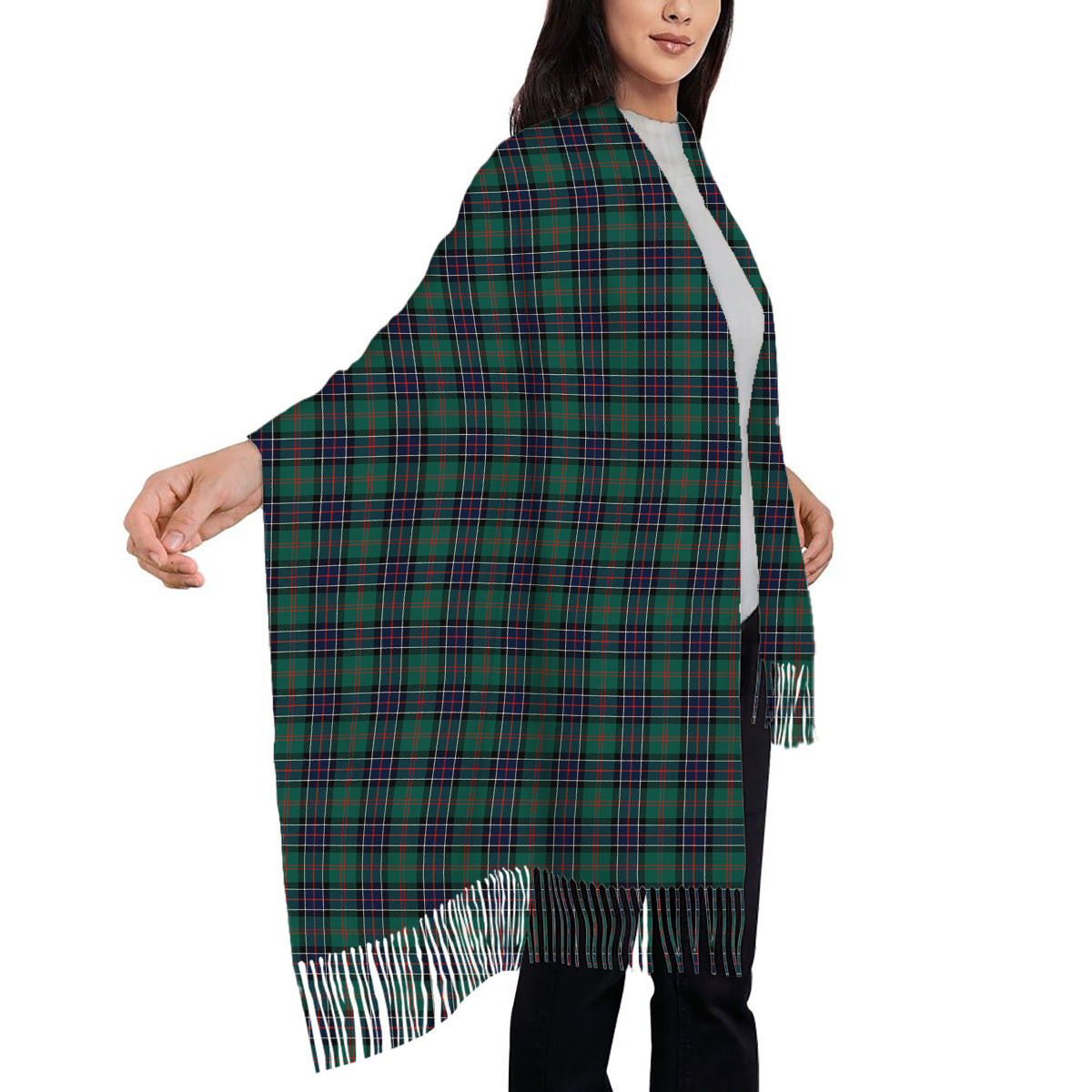 ScotsTee Shop Scottish Sinclair Hunting Modern Clan Solf Tartan Plaid Tassel Winter Scarf
