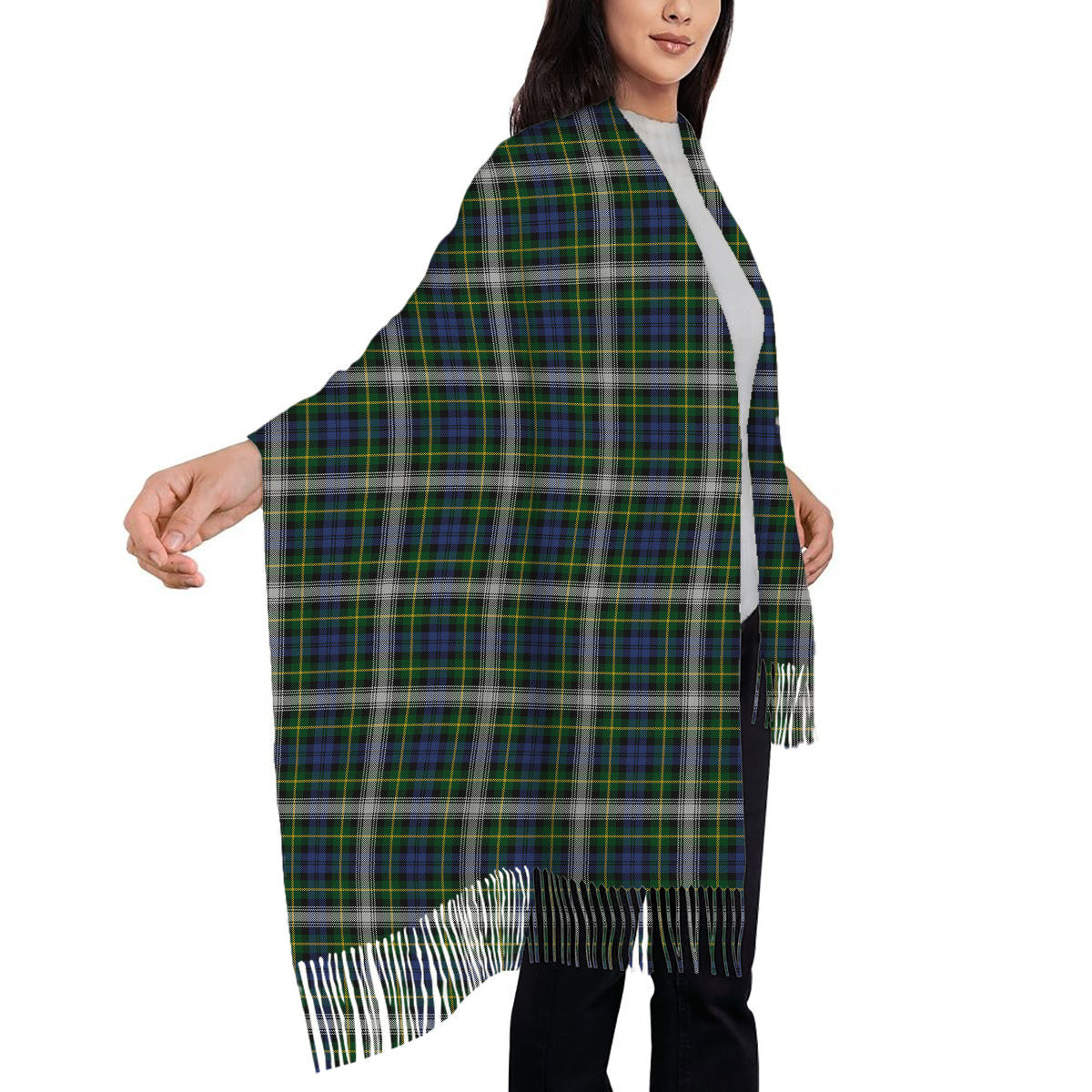 ScotsTee Shop Scottish Gordon Dress 2 Solf Tartan Plaid Tassel Winter Scarf