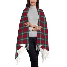 ScotsTee Shop Scottish McLaine of Loch Buie Modern Solf Tartan Plaid Tassel Winter Scarf