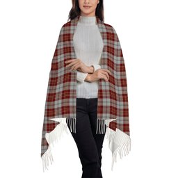 ScotsTee Shop Scottish MacPherson Dress Burgundy Dance Solf Tartan Plaid Tassel Winter Scarf