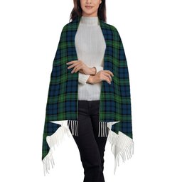 ScotsTee Shop Scottish Kerr Hunting Modern Solf Tartan Plaid Tassel Winter Scarf