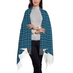 ScotsTee Shop Scottish Hannay Blue Ancient Solf Tartan Plaid Tassel Winter Scarf