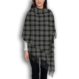 ScotsTee Shop Scottish Stewart Mourning 3 Solf Tartan Plaid Tassel Winter Scarf