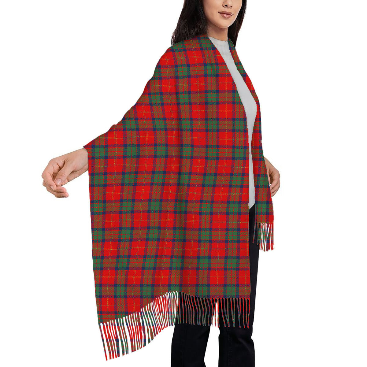 ScotsTee Shop Scottish MacPherson of Cluny Modern Solf Tartan Plaid Tassel Winter Scarf