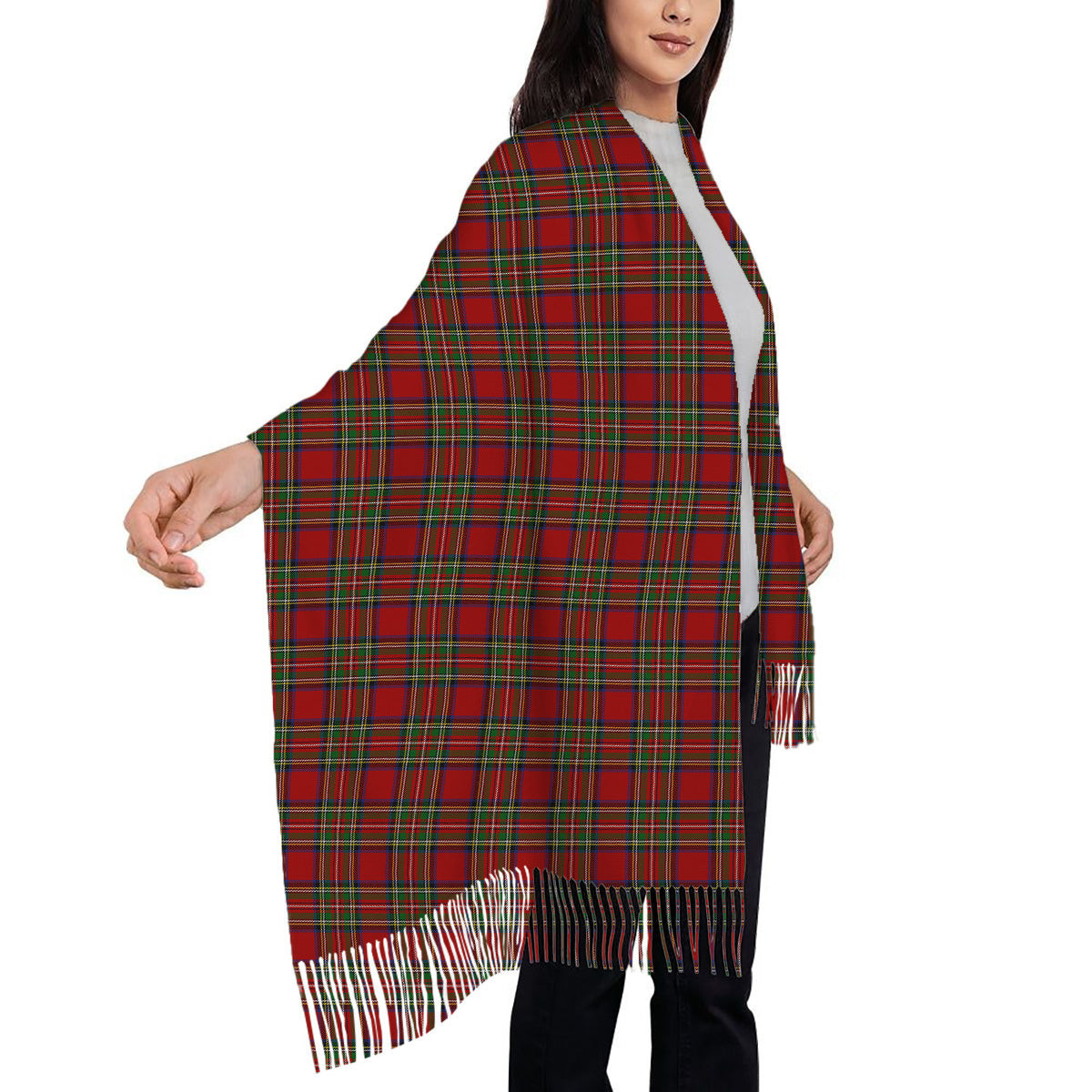 ScotsTee Shop Scottish Stewart Royal Solf Tartan Plaid Tassel Winter Scarf