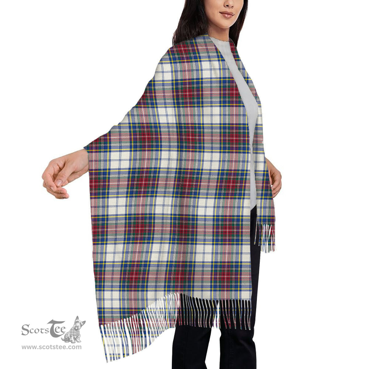 ScotsTee Shop Scottish MacBeth Dress Modern Solf Tartan Plaid Tassel Winter Scarf