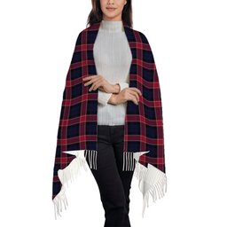 ScotsTee Shop Scottish Graham of Menteith Red Modern Solf Tartan Plaid Tassel Winter Scarf