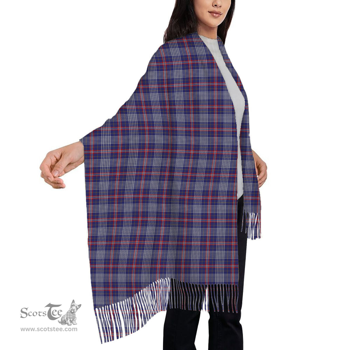 ScotsTee Shop Scottish Parker Dress USA Solf Tartan Plaid Tassel Winter Scarf