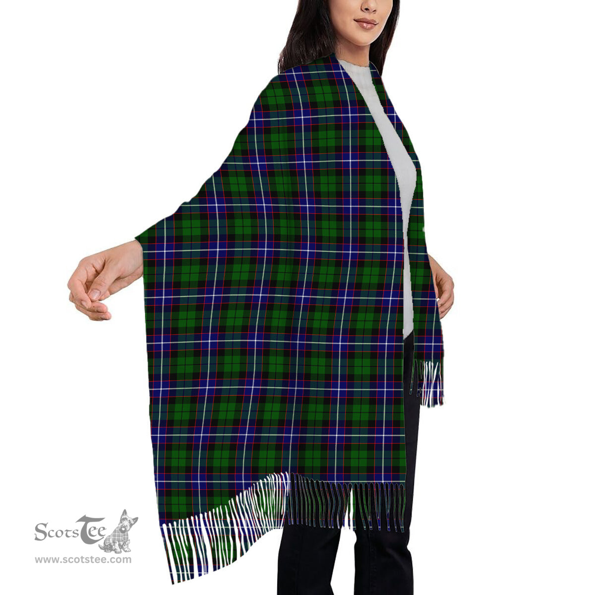 ScotsTee Shop Scottish Russell Modern Solf Tartan Plaid Tassel Winter Scarf
