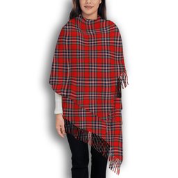 ScotsTee Shop Scottish McFarland Red Modern Solf Tartan Plaid Tassel Winter Scarf