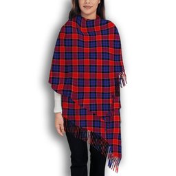 ScotsTee Shop Scottish Graham of Menteith Red Solf Tartan Plaid Tassel Winter Scarf