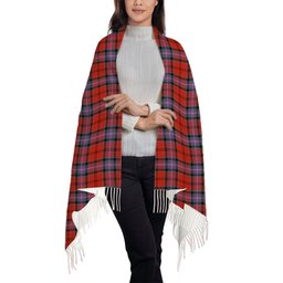 ScotsTee Shop Scottish Kelly of Sleat Red Ancient Solf Tartan Plaid Tassel Winter Scarf