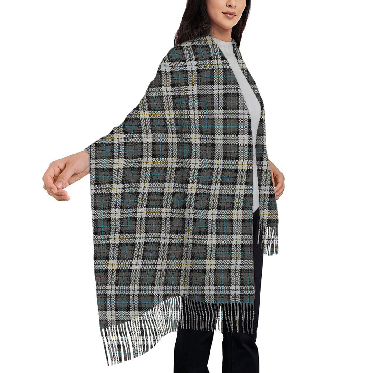 ScotsTee Shop Scottish McCandlish Arisaid Grey Solf Tartan Plaid Tassel Winter Scarf
