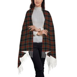 ScotsTee Shop Scottish Stewart Black 3 Solf Tartan Plaid Tassel Winter Scarf