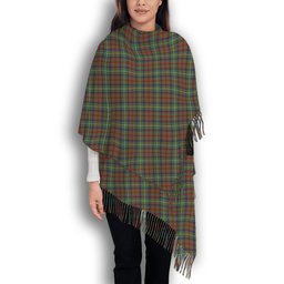 ScotsTee Shop Scottish Shaw Green Modern Solf Tartan Plaid Tassel Winter Scarf