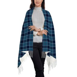 ScotsTee Shop Scottish US Navy Modern Solf Tartan Plaid Tassel Winter Scarf