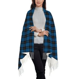 ScotsTee Shop Scottish Ramsay Blue Hunting Solf Tartan Plaid Tassel Winter Scarf
