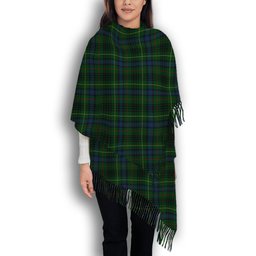 ScotsTee Shop Scottish Stewart Hunting Modern Solf Tartan Plaid Tassel Winter Scarf