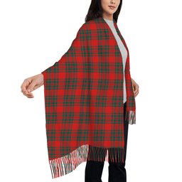 ScotsTee Shop Scottish MacIntosh Red Modern Solf Tartan Plaid Tassel Winter Scarf