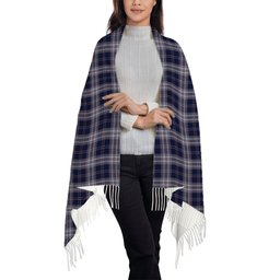 ScotsTee Shop Scottish Yokohama Takashimaya Blue Solf Tartan Plaid Tassel Winter Scarf