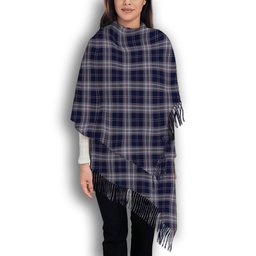ScotsTee Shop Scottish Yokohama Takashimaya Blue Solf Tartan Plaid Tassel Winter Scarf