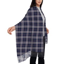 ScotsTee Shop Scottish Yokohama Takashimaya Blue Solf Tartan Plaid Tassel Winter Scarf