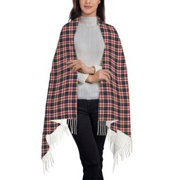 ScotsTee Shop Scottish Robertson Dress #2 Modern Solf Tartan Plaid Tassel Winter Scarf