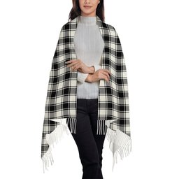 ScotsTee Shop Scottish McPhee B&W Modern Solf Tartan Plaid Tassel Winter Scarf