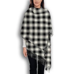ScotsTee Shop Scottish McPhee B&W Modern Solf Tartan Plaid Tassel Winter Scarf
