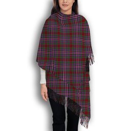 ScotsTee Shop Scottish Gordon Red 1819 Solf Tartan Plaid Tassel Winter Scarf