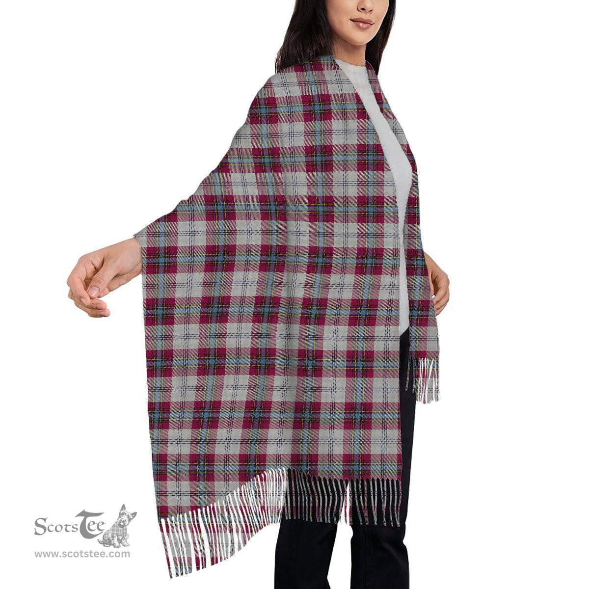 ScotsTee Shop Scottish MacLean of Duart Dress 4 Solf Tartan Plaid Tassel Winter Scarf