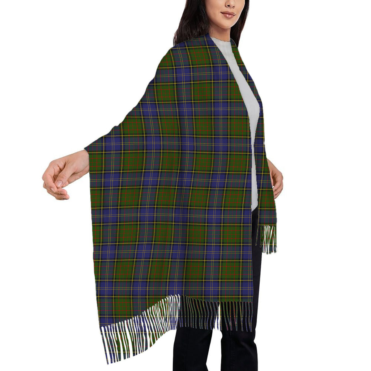 ScotsTee Shop Scottish MacMillan Hunting 2 Solf Tartan Plaid Tassel Winter Scarf