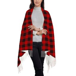 ScotsTee Shop Scottish MacLeod of Raasay SC Solf Tartan Plaid Tassel Winter Scarf