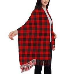 ScotsTee Shop Scottish MacLeod of Raasay SC Solf Tartan Plaid Tassel Winter Scarf