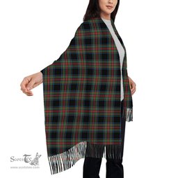 ScotsTee Shop Scottish Stewart Black Ancient Solf Tartan Plaid Tassel Winter Scarf