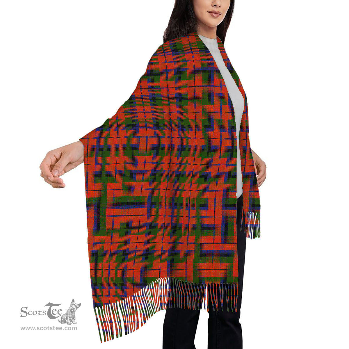 ScotsTee Shop Scottish MacNaughton 1831 Solf Tartan Plaid Tassel Winter Scarf