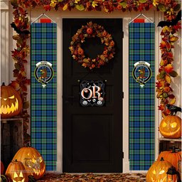 ScotsTee Shop Scottish Baird Ancient Tartan Front Porch Sign Set, Hanging Banner Set